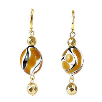 Šperky Murano Millefiori - Náušnice SERENA GIRRAFE- zelené