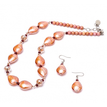 Šperky Murano Millefiori - Set ERSILA - ružový