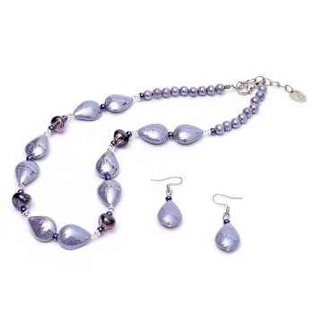 Šperky Murano Millefiori - Set ERSILA - fialový