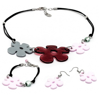 Šperky Murano Millefiori - Set CICONA - fialový