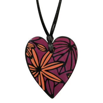 Šperky ZSISKA - Náhrdelník PRIMA HEART - fialovo-oranžový