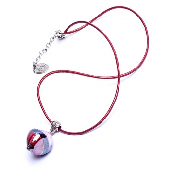 Šperky Murano Millefiori - Náhrdelník COSMY - červeno - fialový