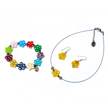 Šperky Murano Millefiori - Set DAISY - farebný A