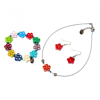 Šperky Murano Millefiori - Set DAISY - farebný A