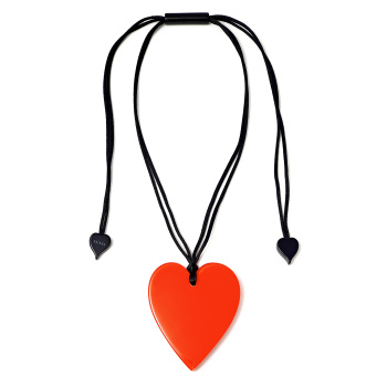Šperky ZSISKA - Náhrdelník HEART - červeno-oranžový