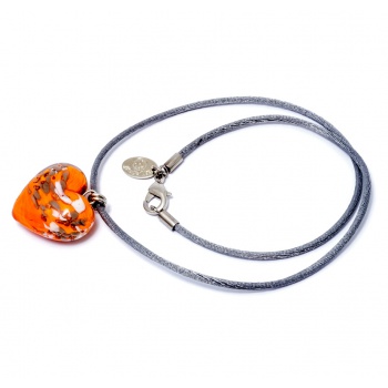 Šperky Murano Millefiori - Náhrdelník LETICIA - oranžová
