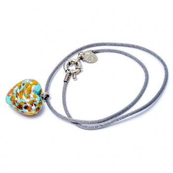 Šperky Murano Millefiori - Náhrdelník LETICIA - tyrkysový