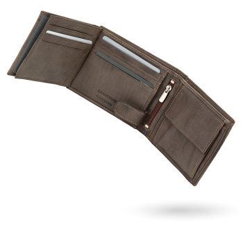 Lindenmann - módne doplnky pre mužov a ženy - Kožená peňaženka LINDENMANN RFID 6090021 tmavo hnedá