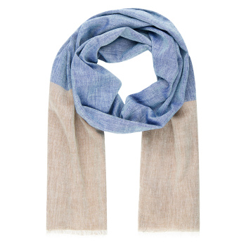 Lindenmann - módne doplnky pre mužov a ženy - Pánsky šál LINDENMANN 6304012 béžovo modrý