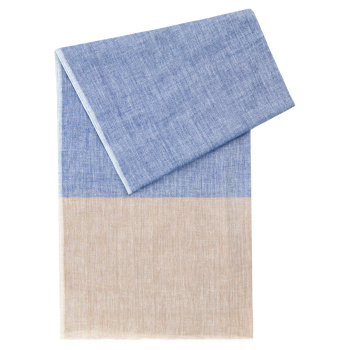 Lindenmann - módne doplnky pre mužov a ženy - Pánsky šál LINDENMANN 6304012 béžovo modrý