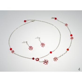 Šperky Murano Millefiori - ALMIRA set - červený