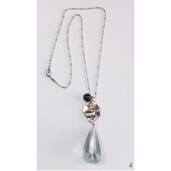 Šperky Murano Millefiori - ANNA náhrdelník - šedá