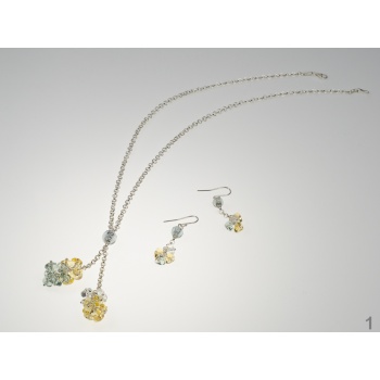 Šperky Murano Millefiori - BRIZO set- šedý