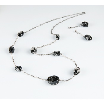 Šperky Murano Millefiori - Set CAMILA - čierna