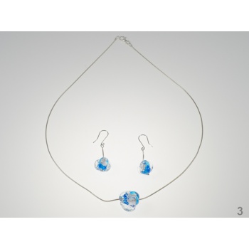 Šperky Murano Millefiori - Set CHANEL - tyrkysová