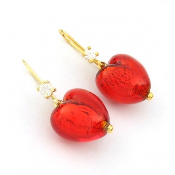 Šperky Murano Millefiori - Náušnice CHERI - červené