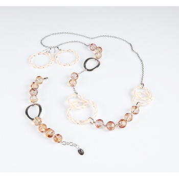 Šperky Murano Millefiori - Set CONSTANCE - marhuľový