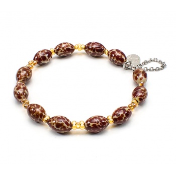 Šperky Murano Millefiori - Náramok DANY - hnedý