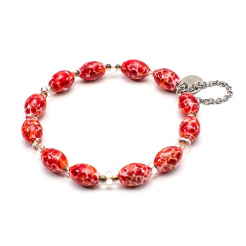 Šperky Murano Millefiori - Náramok DANY - červený