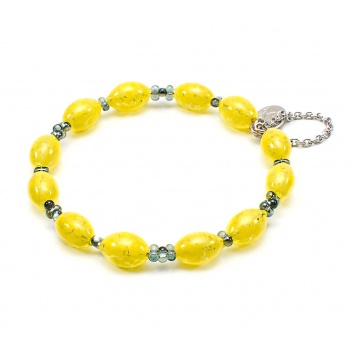 Šperky Murano Millefiori - Náramok DANY - žltý