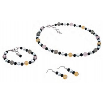 Šperky Murano Millefiori - Set DIDINA - šedá