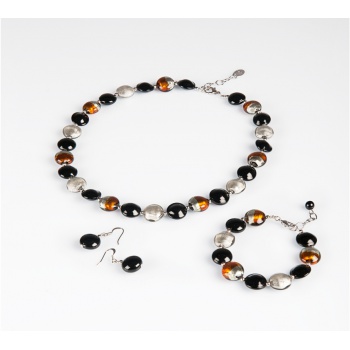 Šperky Murano Millefiori - Set DONNA - šedá