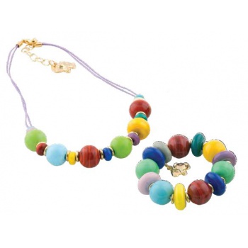 Šperky Murano Millefiori - Náhrdelník Makumba - farebný