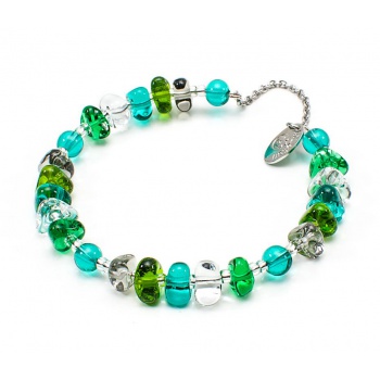 Šperky Murano Millefiori - Náramok Elza - zelený