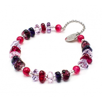 Šperky Murano Millefiori - Náramok ELZA - fialový