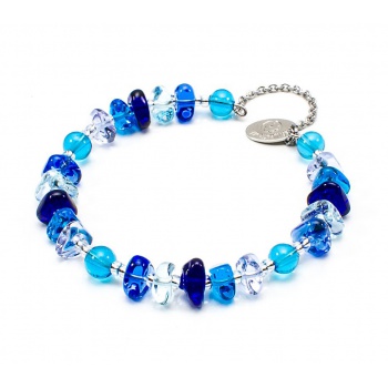 Šperky Murano Millefiori - Náramok ELZA - tyrkysový