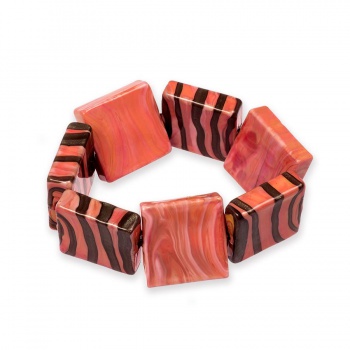 Šperky Murano Millefiori - Náramok FABIANA - červený
