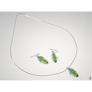 Šperky Murano Millefiori - GAIA SET - zelená