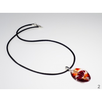 Šperky Murano Millefiori - GIA náhrdelník - červená