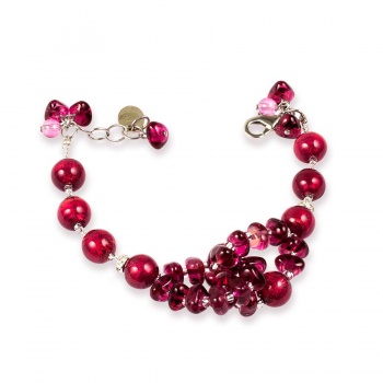 Šperky Murano Millefiori - Náramok GRACE - červený