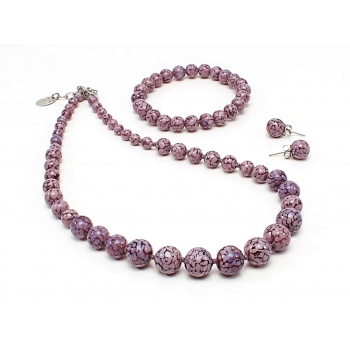 Šperky Murano Millefiori - Set HELENE - fialový