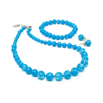 Šperky Murano Millefiori - Set HELENE - tyrkysový