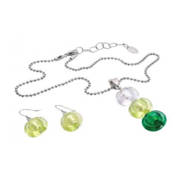 Šperky Murano Millefiori - INA set - zelená