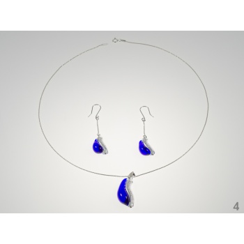 Šperky Murano Millefiori - Set IOANA -  modrý