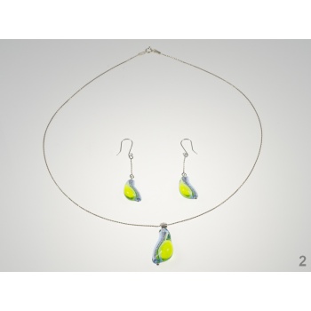 Šperky Murano Millefiori - IOANA SET -  zeleno - modrý