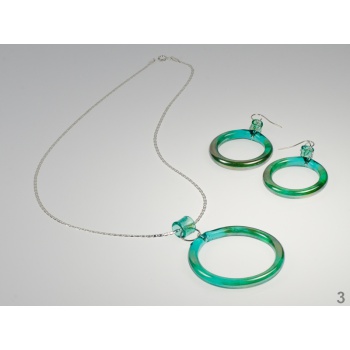 Šperky Murano Millefiori - IRIADA set - zelená