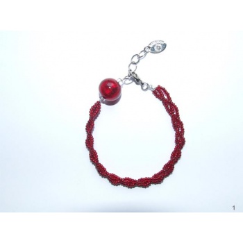 Šperky Murano Millefiori - Náramok LAURA - červený