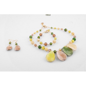 Šperky Murano Millefiori - Set LUANA - zelená