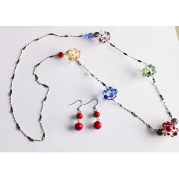 Šperky Murano Millefiori - Set LUCY - farebný