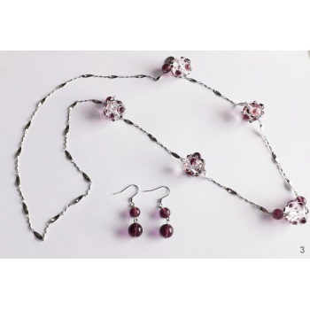 Šperky Murano Millefiori - LUCY set - fialový