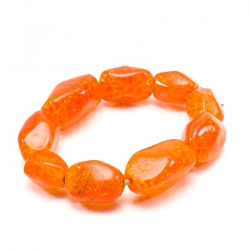 Šperky Murano Millefiori - Náramok MAE - oranžový