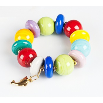Šperky Murano Millefiori - Náramok MAKUMBA - farebný