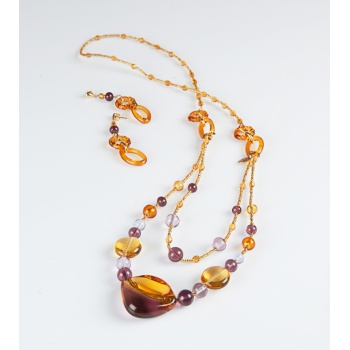 Šperky Murano Millefiori - Set MELANY - zlatá