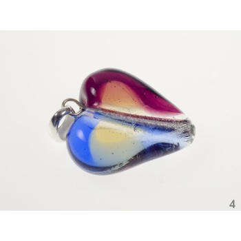 Šperky Murano Millefiori - Prívesok MENORA - fialovo-modrý