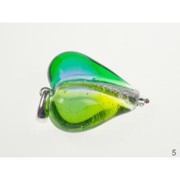 Šperky Murano Millefiori - Prívesok MENORA - zelená