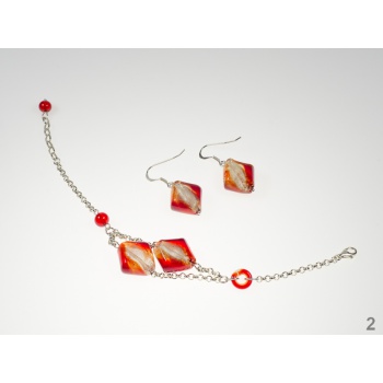 Šperky Murano Millefiori - MIRIAM set - červený